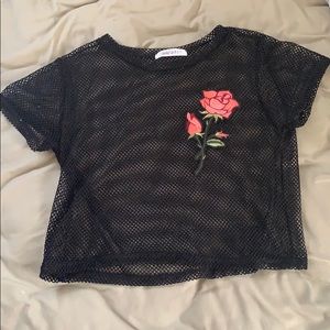 Black fishnet top. Size small